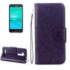 For ASUS Zenfone Go ZB500KL Pressed Flowers Pattern Horizontal Flip Leather Case with Holder & Card Slots & Wallet(Purple) - 1