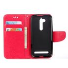 For ASUS Zenfone Go ZB500KL Pressed Flowers Pattern Horizontal Flip Leather Case with Holder & Card Slots & Wallet(Red) - 4
