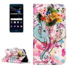 For Huawei  P10 Lite Gloss Oil Embossed Flower Elephant Pattern Horizontal Flip Leather Case with Holder & Card Slots & Wallet & Photo Frame - 1