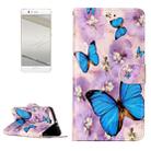 For Huawei  P10 Plus Gloss Oil Embossed Purple Butterfly Pattern Horizontal Flip Leather Case with Holder & Card Slots & Wallet & Photo Frame - 1