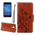 For Huawei  Honor 5c Pressed Flowers Butterfly Pattern Horizontal Flip Leather Case with Holder & Card Slots & Wallet & Lanyard(Brown) - 1