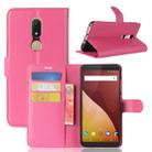 Litchi Texture Horizontal Flip Leather Case for Wiko VIEW PRIME, with Holder & Card Slots & Wallet(Magenta) - 1