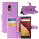 Litchi Texture Horizontal Flip Leather Case for Wiko VIEW PRIME, with Holder & Card Slots & Wallet(Purple) - 1