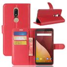 Litchi Texture Horizontal Flip Leather Case for Wiko VIEW PRIME, with Holder & Card Slots & Wallet(Red) - 1