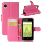 Litchi Texture Horizontal Flip Leather Case for Wiko SUNNY2, with Holder & Card Slots & Wallet(Magenta) - 1