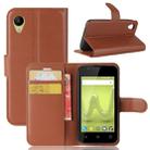 Litchi Texture Horizontal Flip Leather Case for Wiko SUNNY2, with Holder & Card Slots & Wallet(Brown) - 1