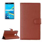 For Blackberry Priv Litchi Texture Horizontal Flip Leather Case with Magnetic Buckle & Holder & Card Slots & Wallet(Brown) - 1