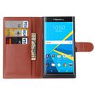For Blackberry Priv Litchi Texture Horizontal Flip Leather Case with Magnetic Buckle & Holder & Card Slots & Wallet(Brown) - 4