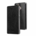 MOFI for  Huawei Enjoy 7 Horizontal Flip Crazy Horse Texture  Leather Case  with Holder(Black) - 1