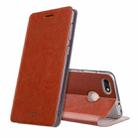 MOFI for  Huawei Enjoy 7 Horizontal Flip Crazy Horse Texture Leather Case with Holder(Brown) - 1