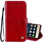 For Huawei P9 Lite Business Style Oil Wax Texture Horizontal Flip Leather Case with Holder & Card Slots & Wallet (Red) - 1