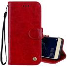 For Huawei P10 Lite Business Style Oil Wax Texture Horizontal Flip Leather Case with Holder & Card Slots & Wallet (Red) - 1