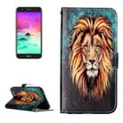 For LG K10 (2017) Gloss Oil Embossed Lion Pattern Horizontal Flip Leather Case with Holder & Card Slots & Wallet & Photo Frame - 1