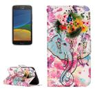 For Motorola Moto G5 Gloss Oil Embossed Flower Elephant Pattern Horizontal Flip Leather Case with Holder & Card Slots & Wallet & Photo Frame - 1