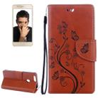 For Huawei  Honor 8 Flowers Embossing Horizontal Flip Leather Case with Holder & Card Slots & Wallet & Lanyard(Coffee) - 1