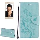 For Huawei  Honor 8 Flowers Embossing Horizontal Flip Leather Case with Holder & Card Slots & Wallet & Lanyard(Green) - 1