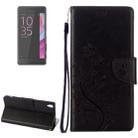 For Sony Xperia XA Ultra Flowers Embossing Horizontal Flip Leather Case with Holder & Card Slots & Wallet & Lanyard(Black) - 1