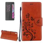 For Sony Xperia XA Ultra Flowers Embossing Horizontal Flip Leather Case with Holder & Card Slots & Wallet & Lanyard(Coffee) - 1