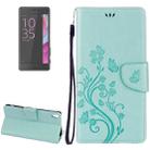 For Sony Xperia XA Ultra Flowers Embossing Horizontal Flip Leather Case with Holder & Card Slots & Wallet & Lanyard(Green) - 1