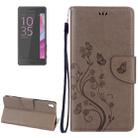 For Sony Xperia XA Ultra Flowers Embossing Horizontal Flip Leather Case with Holder & Card Slots & Wallet & Lanyard(Grey) - 1