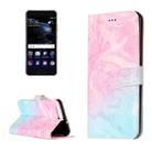 For Huawei  P10 Pink Green Marble Pattern Horizontal Flip Leather Protective Case with Holder & Card Slots & Wallet - 1