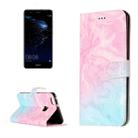 For Huawei  P10 Lite Pink Green Marble Pattern Horizontal Flip Leather Protective Case with Holder & Card Slots & Wallet - 1