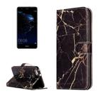 For Huawei  P10 Lite Black Gold Marble Pattern Horizontal Flip Leather Protective Case with Holder & Card Slots & Wallet - 1