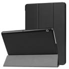 For Huawei  MediaPad T3 10 Custer Texture Horizontal Flip Leather Case with Three-folding Holder(Black) - 1