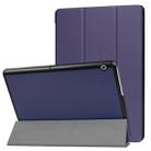 For Huawei  MediaPad T3 10 Custer Texture Horizontal Flip Leather Case with Three-folding Holder(Dark Blue) - 1