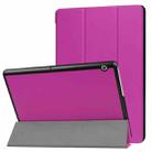 For Huawei  MediaPad T3 10 Custer Texture Horizontal Flip Leather Case with Three-folding Holder(Purple) - 1