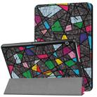 Huawei MediaPad T3 10 Color Polygonal Pattern Horizontal Deformation Flip Leather Case with Three-folding Holder - 1