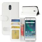 For Nokia 2 Crazy Horse Texture Horizontal Flip Leather Case with Holder & Card Slots & Wallet (White) - 1
