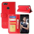 For Huawei  Honor 7X Crazy Horse Texture Horizontal Flip Leather Case with Holder & Card Slots & Wallet(Red) - 1