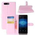 For Blackview P6 Litchi Texture Horizontal Flip Leather Case with Holder & Card Slots & Wallet(Pink) - 1