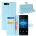 For Blackview P6 Litchi Texture Horizontal Flip Leather Case with Holder & Card Slots & Wallet(Blue) - 1