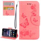 For Huawei P8 Lite (2017) Butterflies Embossing Horizontal Flip Leather Case with Holder & Card Slots & Wallet & Lanyard (Pink) - 1