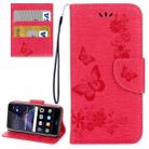 For Huawei P8 Lite (2017) Butterflies Embossing Horizontal Flip Leather Case with Holder & Card Slots & Wallet & Lanyard (Red) - 1