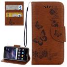 For Huawei P8 Lite (2017) Butterflies Embossing Horizontal Flip Leather Case with Holder & Card Slots & Wallet & Lanyard (Brown) - 1