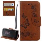 For Sony Xperia E5 Butterflies Embossing Horizontal Flip Leather Case with Holder & Card Slots & Wallet & Lanyard(Brown) - 1