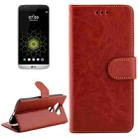 For LG G5 / H850 / H830 Crazy Horse Texture Horizontal Flip Magnetic Snap Leather Case with Adjustable Holder & Card Slots & Photo Frame & Wallet(Brown) - 1