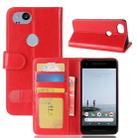 For Google Pixel 2 Crazy Horse Texture Horizontal Flip Leather Case with Holder & Card Slots & Wallet & Photo Frame (Red) - 1