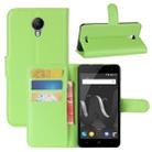 For Wiko Jerry 2 Litchi Texture Horizontal Flip Leather Case with Holder & Card Slots & Wallet (Green) - 1