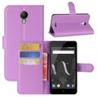 For Wiko Jerry 2 Litchi Texture Horizontal Flip Leather Case with Holder & Card Slots & Wallet (Purple) - 1