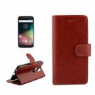 For Motorola Moto G (4rd gen) Crazy Horse Texture Horizontal Flip Magnetic Snap Leather Case with Adjustable Holder & Card Slots & Photo Frame & Wallet(Brown) - 1