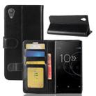 For Sony Xperia XA1 Plus Crazy Horse Texture Horizontal Flip Leather Case with Holder & Card Slots & Wallet & Photo Frame(Black) - 1