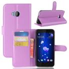 For HTC U11 Life Litchi Texture Horizontal Flip Leather Case with Holder & Card Slots & Wallet(Purple) - 1