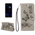 For Huawei  P10 Lite Butterflies Embossing Horizontal Flip Leather Case with Holder & Card Slots & Wallet & Lanyard (Grey) - 1