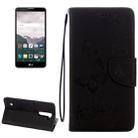 For LG Stylo 2 / LS775 Butterflies Embossing Horizontal Flip Leather Case with Holder & Card Slots & Wallet & Lanyard(Black) - 1