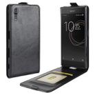 For Sony Xperia XZs / XZ Crazy Horse Texture Vertical Flip Leather Case with Card Slot & Photo Frame(Black) - 1