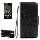 Pressed Flowers Horizontal Flip Leather Case for Wiko U Feel Lite, with Magnetic Buckle & Holder & Card Slots & Wallet(Black) - 1
